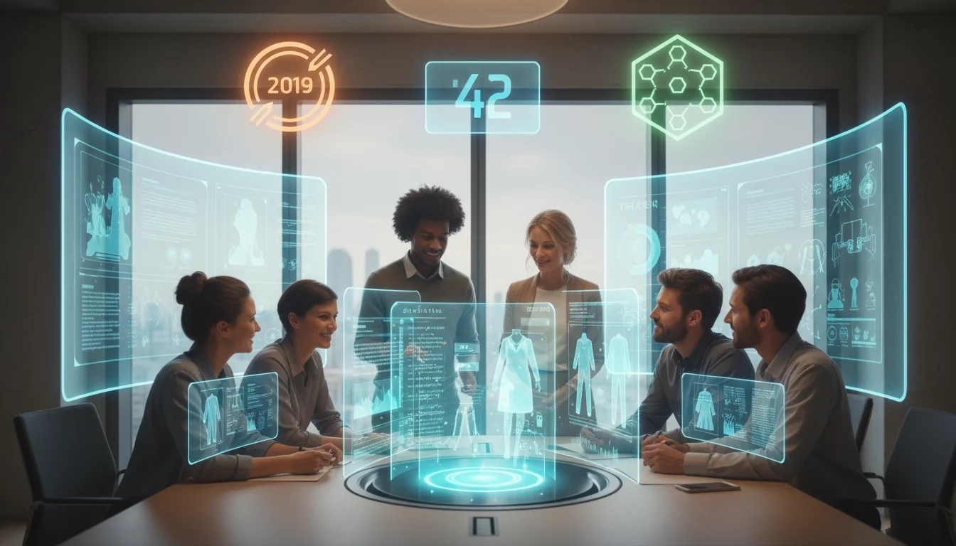 OCRMatrix team collaborating around holographic commerce automation concepts